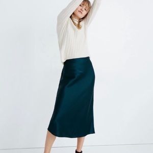 Madewell Satin Slip Midi Skirt